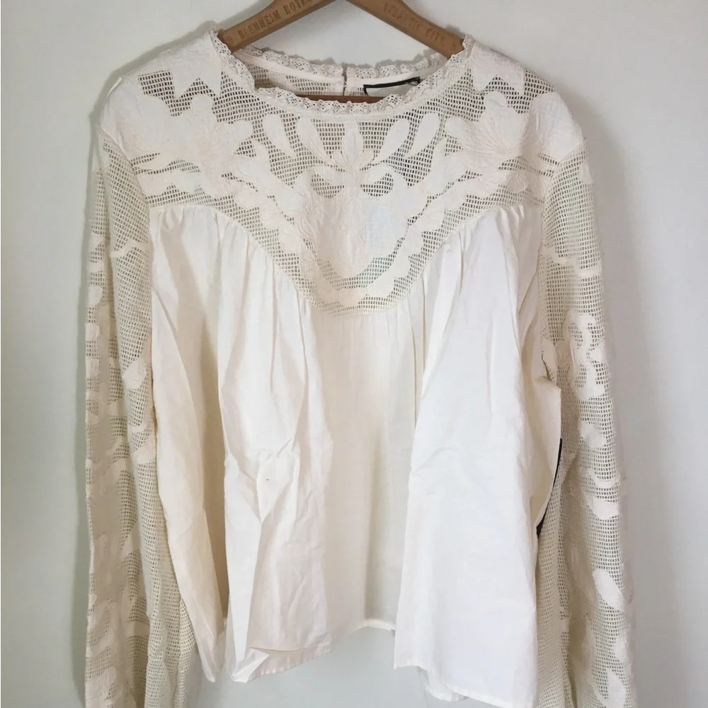 Tuckernuck ivory Patchwork embroidered Cressida Blouse…NEW - Picture 4 of 7